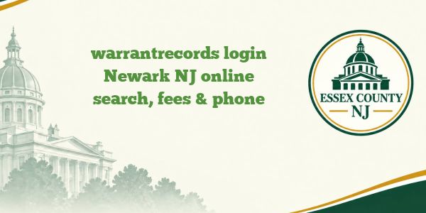 warrantrecords login Newark NJ online search, fees & phone